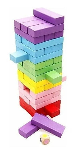 Don Alberto UY Tower of Colored Wood Blocks Game with Dice 2