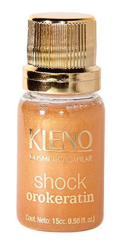 Kleno Ampolla Shock Keratina Brillo Egyptian Gold 24k X15 Ml 0