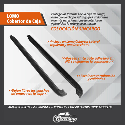 Crossing Equipamientos Lomos Cobertor Laterales De Caja Hilux Amarok Ranger S-10 1