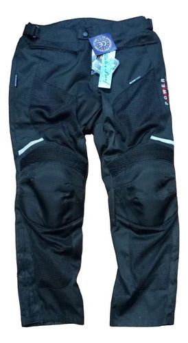 Power Maxx Summer Motorcycle Pants with Protections, Black 0