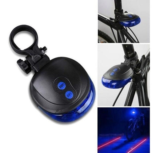 Blue Bike Lights LED + Laser Night Security Limit 1