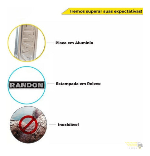 Kit Placa De Aluminio Randon Relevo - 1 Traseira+ 2 Laterais 2