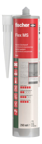 Fischer Flex MS Hybrid Gray Paintable Sealant 290ml Cartridge 0