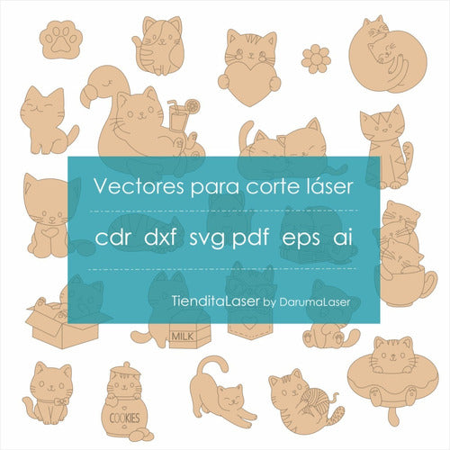 Laser Cut Vectors Kittens Infant Cute Animals 1