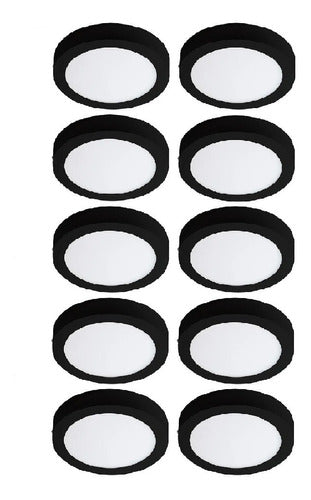 Macroled Pack 10 Led Ceiling Lights 24W Round Cold/Warm Black 2