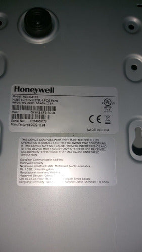 Nvr Honeywell 4ch Poe 4