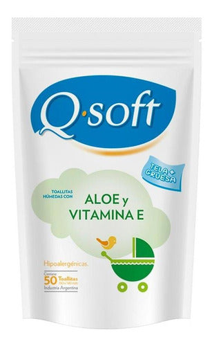 Q-Soft Aloe Vera Wet Wipes Doypack (24 Packs) 0