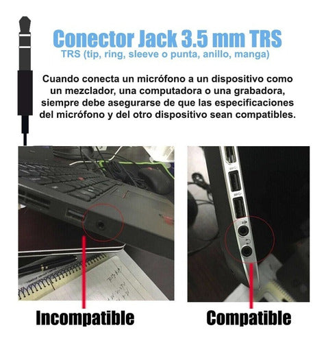 Duaitek Microfono Corbatero Jack 3.5mm Trs Lavalier Omnidireccional 3