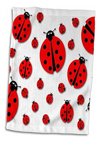 3dRose Many Ladybugs of Different Sizes on White Background 0