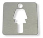 Amerzone Bathroom Sign Women 10x10cm Silver Acrylic Offer 1