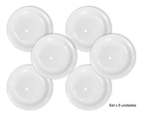 Set of 6 19cm Ceramic Round White Dessert Plates BZ3 1