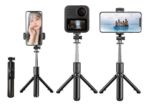 Tripé Pau De Selfie Gira 360º Controle Bluetooth Retrátil 0