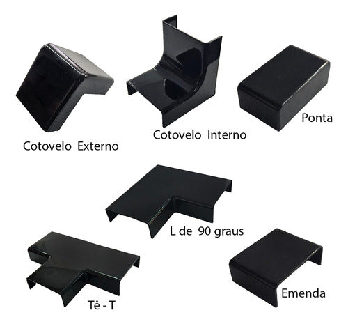 5 Metros Canaleta Preta Larga 40x16mm Grande Grossa Fio Cabo 3