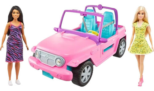 Barbie Jeep Vehicle with Doll and Friend 0