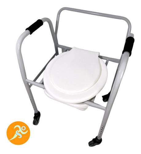 Adjustable Orthopedic Toilet Riser with Large Wheels and Backrest 5