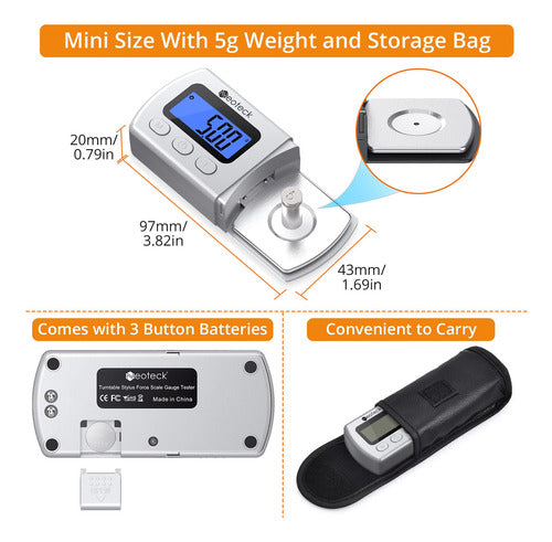 Neoteck Balanza Digital Para Aguja De Tocadiscos, Calibrado 5