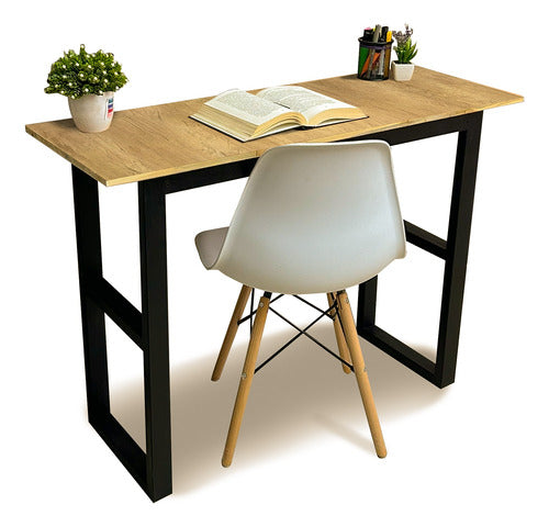 Ecocolor Industrial Style Metal and Wood Desk 1m X 40cm 0