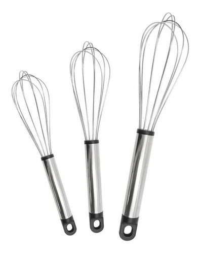 Fullcook Manual Stainless Steel Whisk Set X 3 Kitchen Hb 0