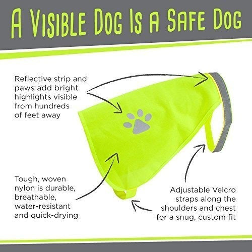 Weebo Pets Neon Yellow Reflective Safety Vest D 1