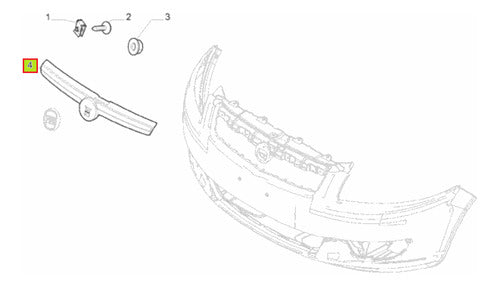 Moldura Cromada Careta  Fiat Siena 2014- El 1 4cc (372316) 0