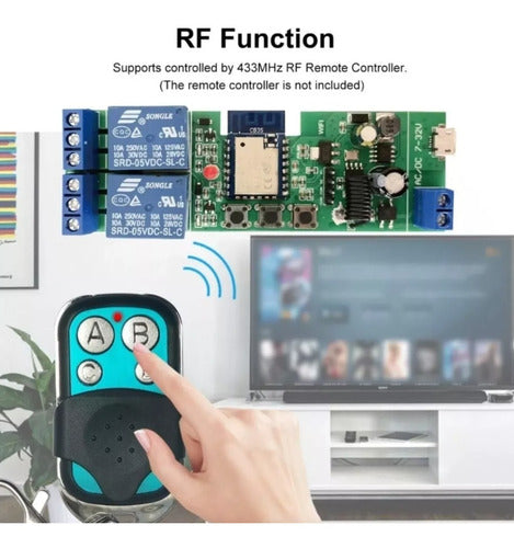 Modulo Rele Tuya 2 Canales Contacto Seco Usb On/off 7-32v 5