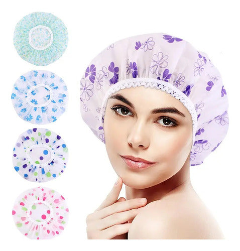 MAS Waterproof Printed Shower Cap 1