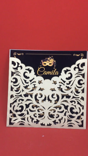 25 Laser Cut Wedding Quinceañera Cards with Envelopes M41 2