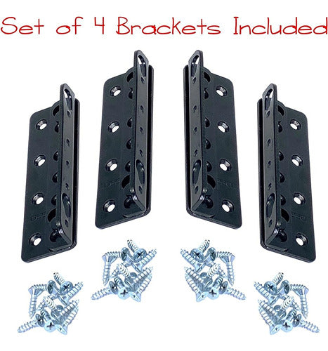 Juego De 4 - No Mortise Bed Frame Brackets - Conecta La Cabe 1