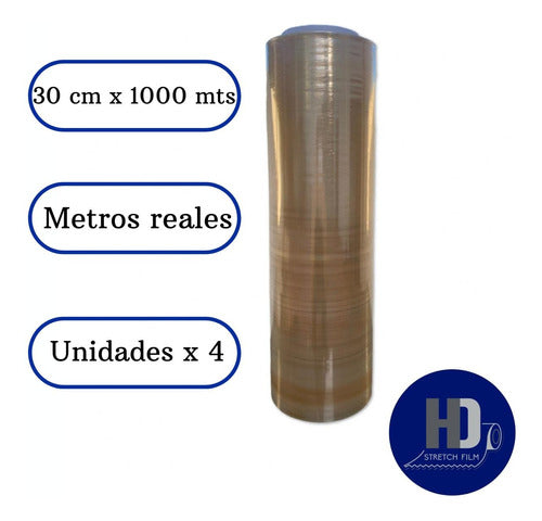 HD STRETCH Food-Grade Adhesive Film Roll 30x1000 - 4 Units 0