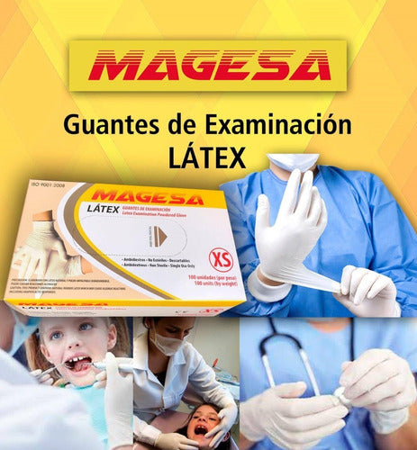 Magesa Latex Examination Gloves X 100 Units ALM9008 1