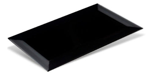 Matte Black Beveled Subway Ceramic Tile 10x20 0