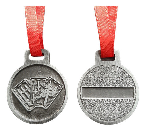 Set X4  2 Trofeos Truco Y 2 Medallas Metal 3,5 Plateada 1