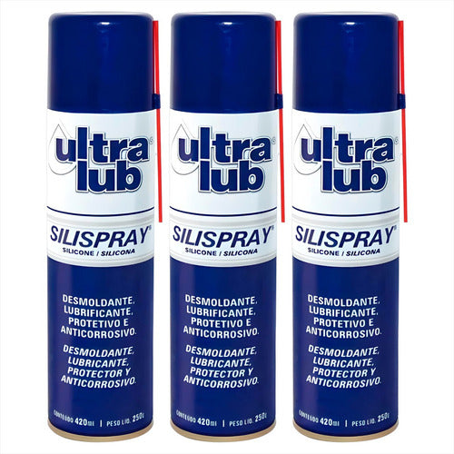 Silicone Spray Silispray Desmoldante 420m Ultra Lub Kit C/3 0