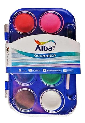 Alba Watercolor School Set x 8 Colors + Brush 0