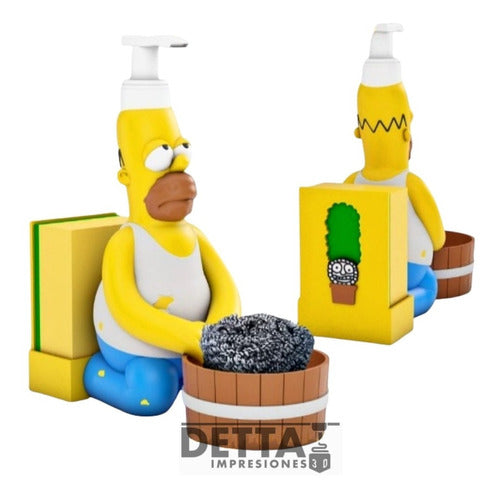 Homero Simpson Soap Dispenser Sponge and Steel Wool Holder Detta3D 1