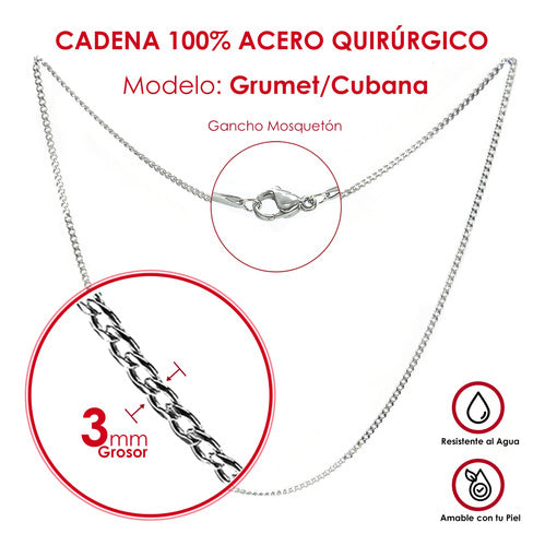 Men Women Cuban Link Chain Necklace Stainless Steel 3mm 19
