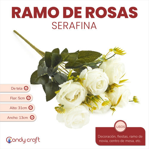 Serafina Rose Bouquet - Artificial Flowers Decoration 16