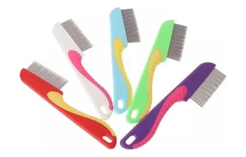 Set of 2 Fine Stainless Steel Pet Flea and Lice Comb Kit 5