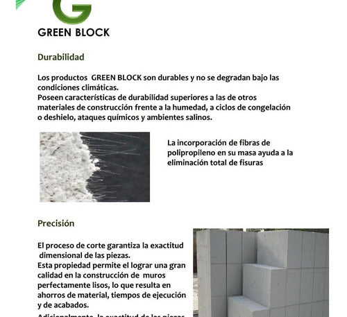 Green Block Cellular Concrete Block No Retak 10cm 6