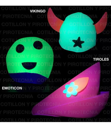 Generic Carioca Fluo Hat X 4 Fluorescent Fabric Party Cap 2