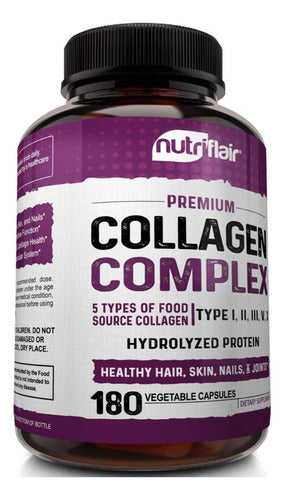 NutriFlair Premium Collagen Complex 2250mg 180 Capsules Type 1,2,3,4,5 1