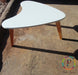 White Lacquered Boomerang Coffee Table with Solid Wood Legs 1