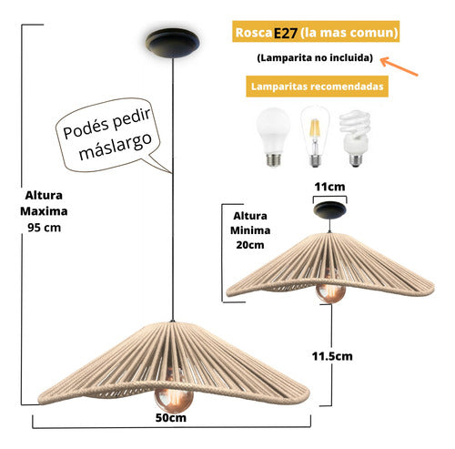 Premium Combo: 2 Wave Pattern Lamps - Jute/Kraft 50cm Each with Electrical Kit 19