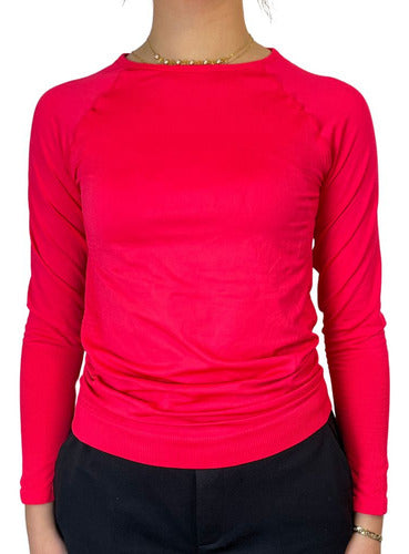 Remera Camiseta Térmica Manga Larga Fitness Gim Mujer Fluo 0