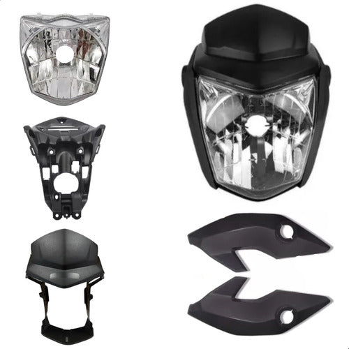 Frontal Com Farol Plasmoto Cg 150 Start 2015 Preto Fosco 1