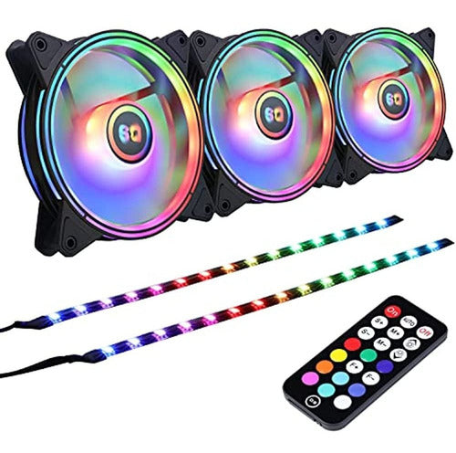 Ventilador Led Ds Rainbow Light Rgb De 120 Mm Para Carcasas 0