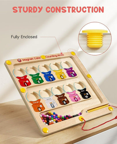 Teletiendauy Magnetic Labyrinth Colors and Numbers Montessori 6