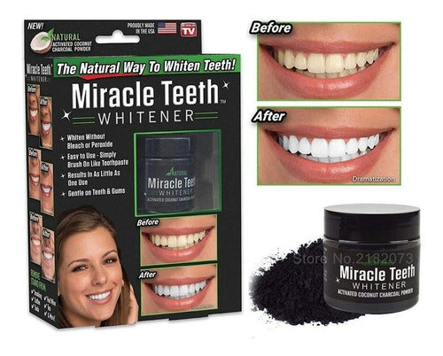 Miracle Teeth Whitening Natural Dental Bleach Carbon Coco Non-Damaging 0