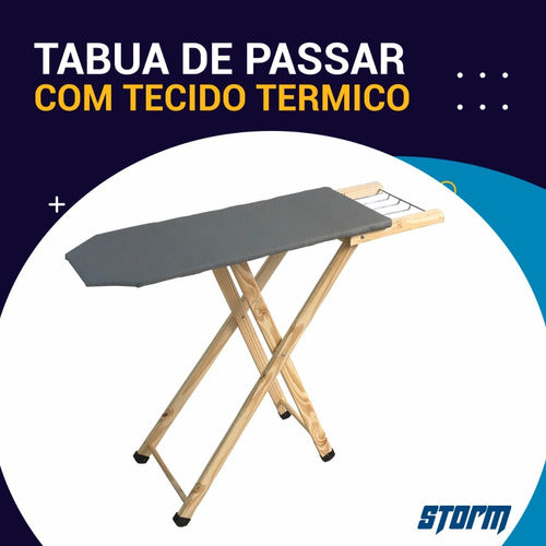 Passadeira Madeira Resistente Tecido Termico Promoção 2