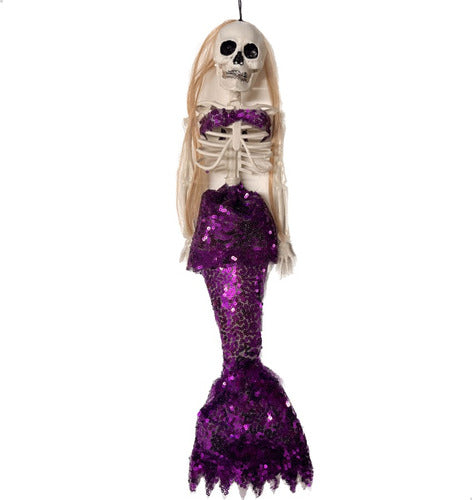 Party Store Colgante Esqueleto Sirena Violeta Decoracion Halloween 0